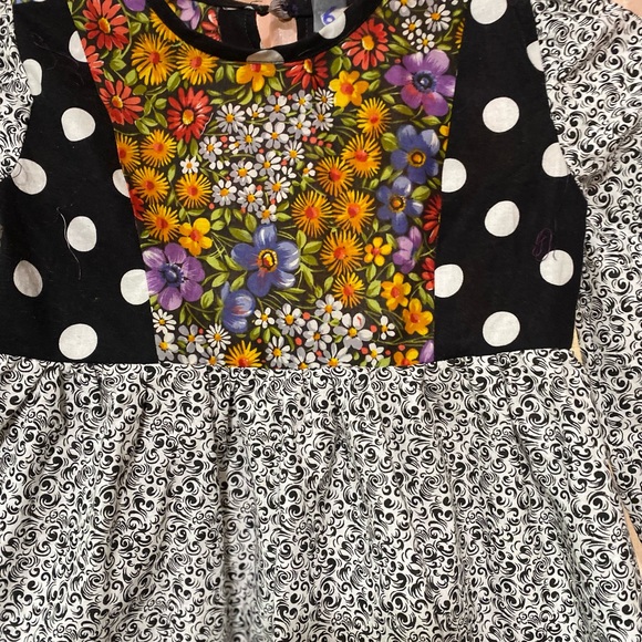 Girls mixed pattern long sleeve dress - Picture 1 of 9